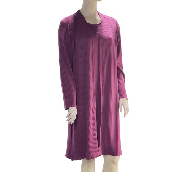 J JILL WEAR EVER COLLECTION Women's Dress Open Front Duster Back Pleat Size M - Picture 1 of 16